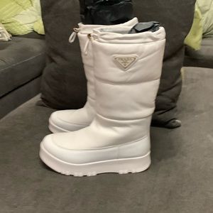 Prada leather winter boots